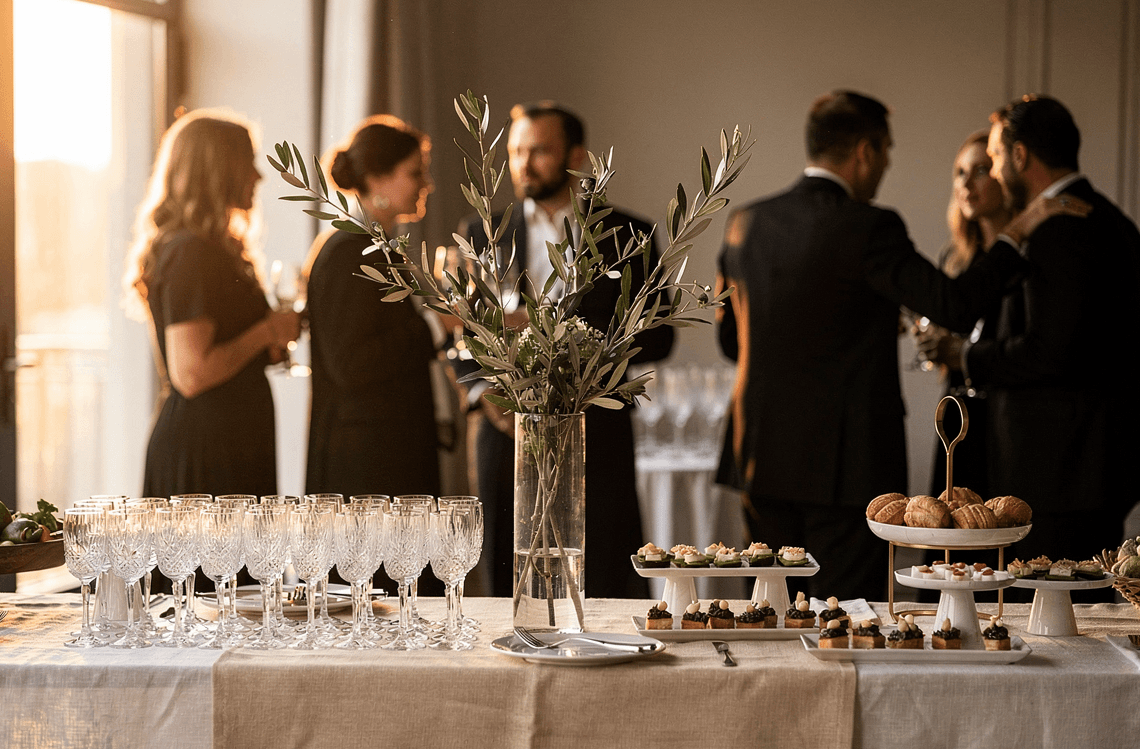 Réception conviviale après une cérémonie d'obsèques